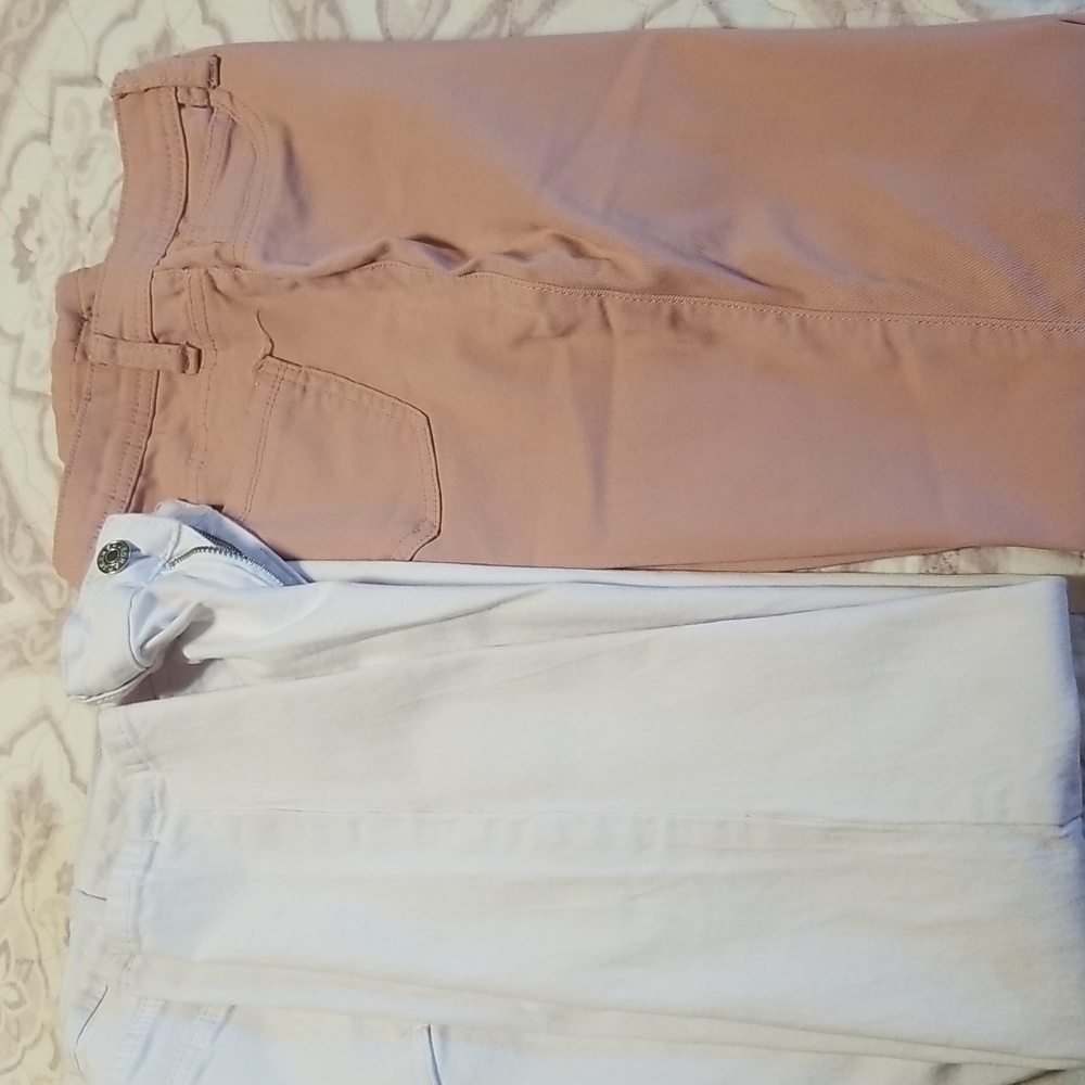 LOVER BRAND, JEANS LEGGINGS Sz M, White & Mauve, EUC, CL #132
